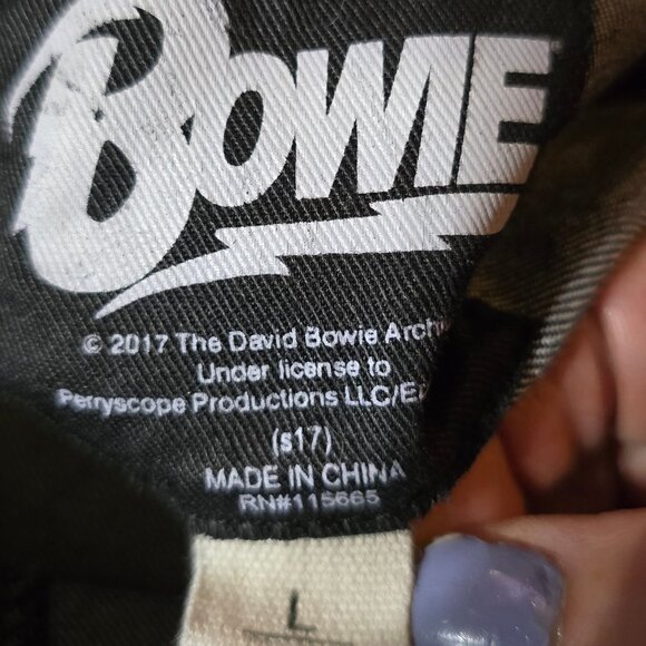 NEW BOWIE (LG) Black Denim Embroidered Metal Button Up Stretch Bomber Jacket - Picture 9 of 10